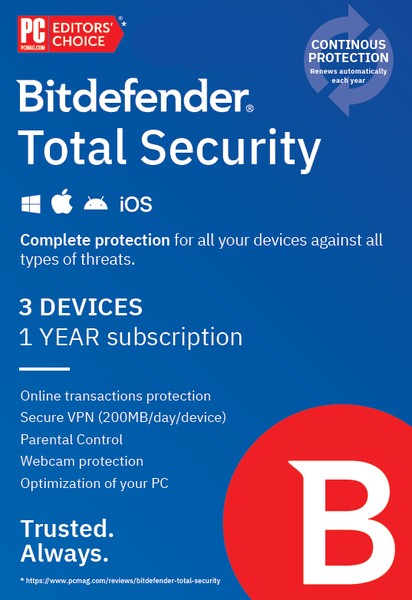 Bitdefender Total Security (3 Devices, 1 Year) — Buy Online in South Africa