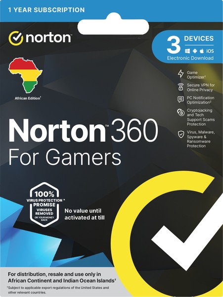 Norton 360 for Gamers (3 Devices, 1 Year) — Buy Online in South Africa