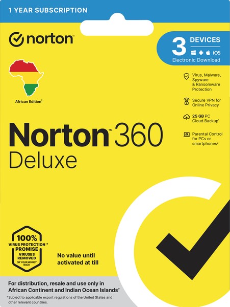 Norton 360 Deluxe (3 Devices, 1 Year) — Buy Online in South Africa