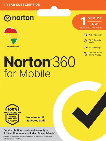 Norton 360 Mobile (1 Device, 1 Year) — Buy Online in South Africa